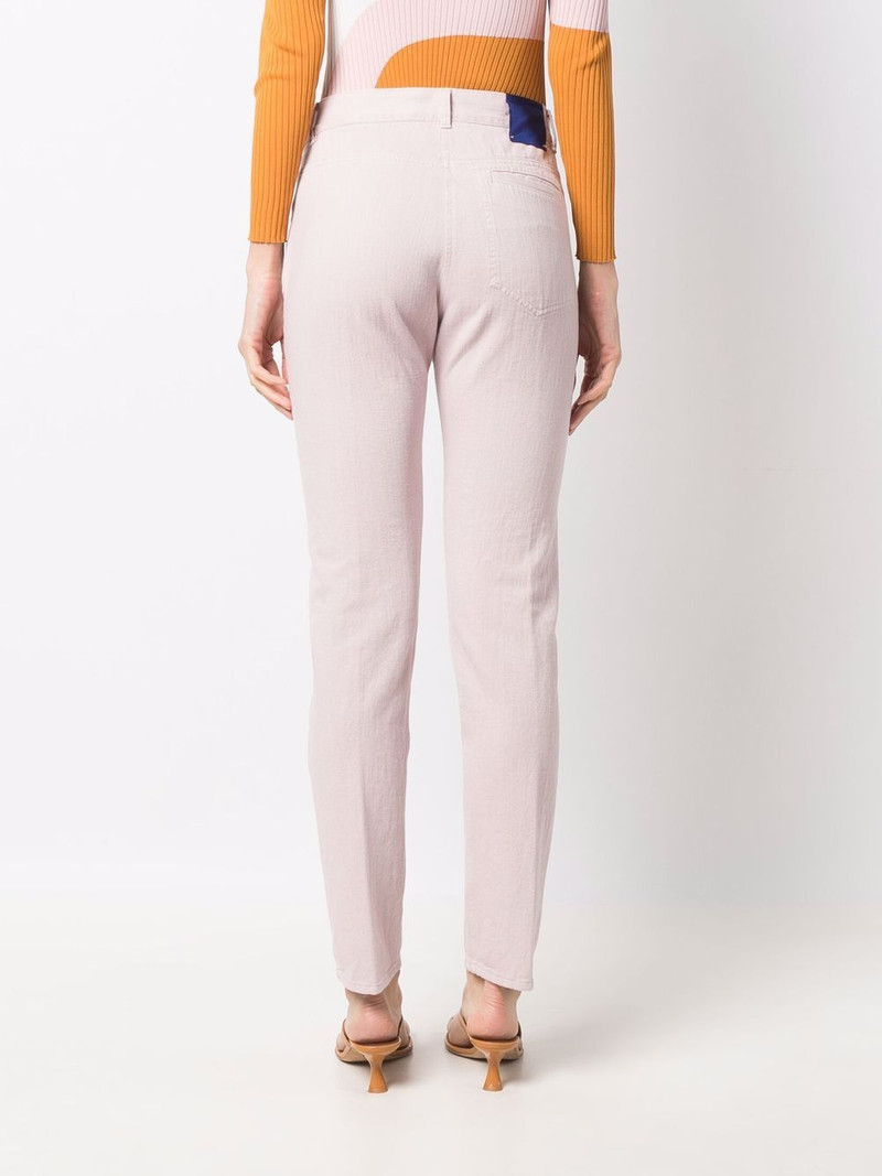 high-waisted slim cut trousers 4