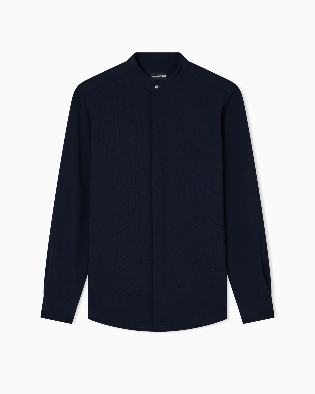 ICON GURU-COLLAR SHIRT IN 3D PIQUÉ-EFFECT JERSEY CRÊPE - 1