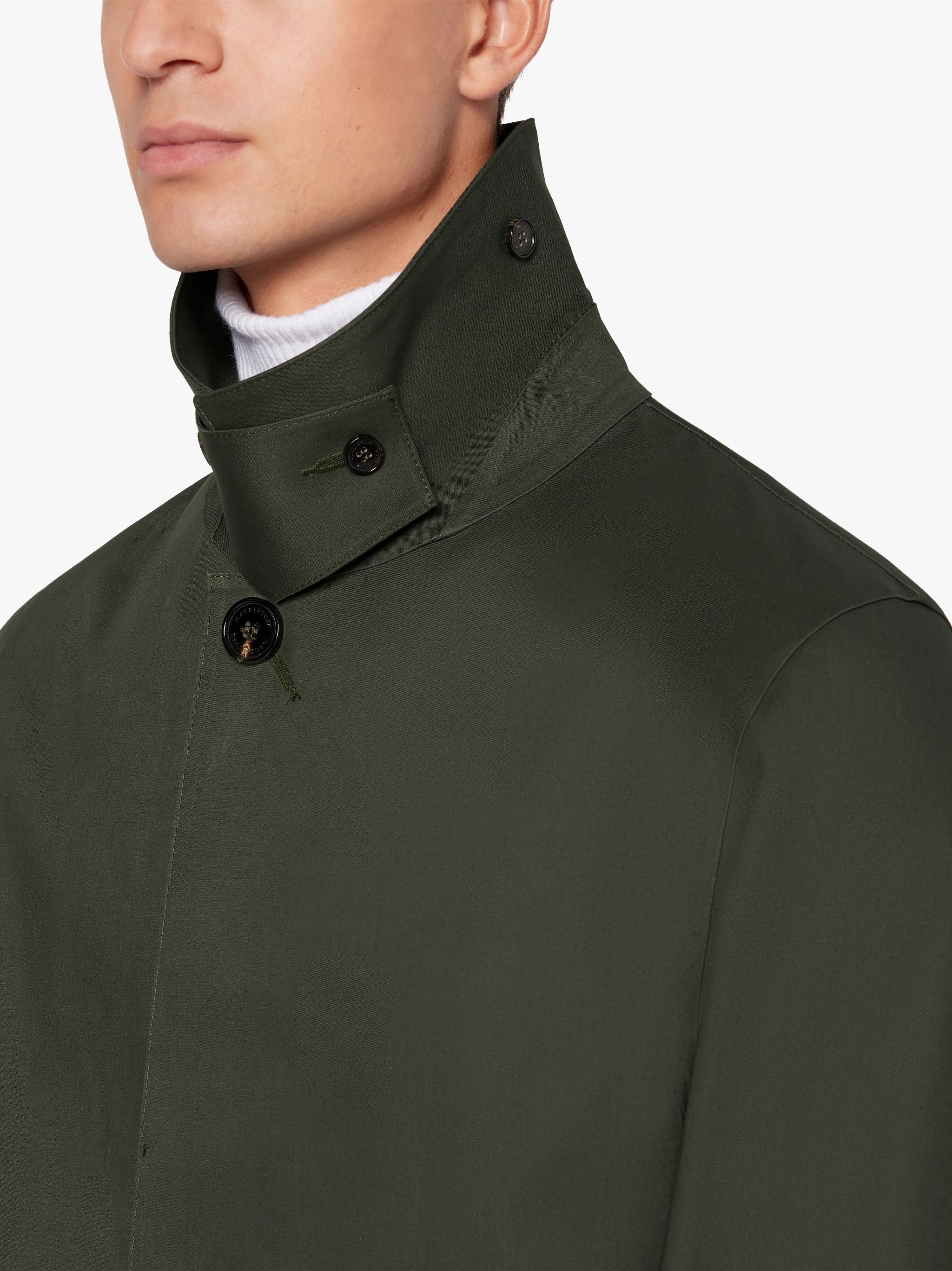 OXFORD BOTTLE GREEN BONDED COTTON 3/4 COAT | GRC-108 - 5