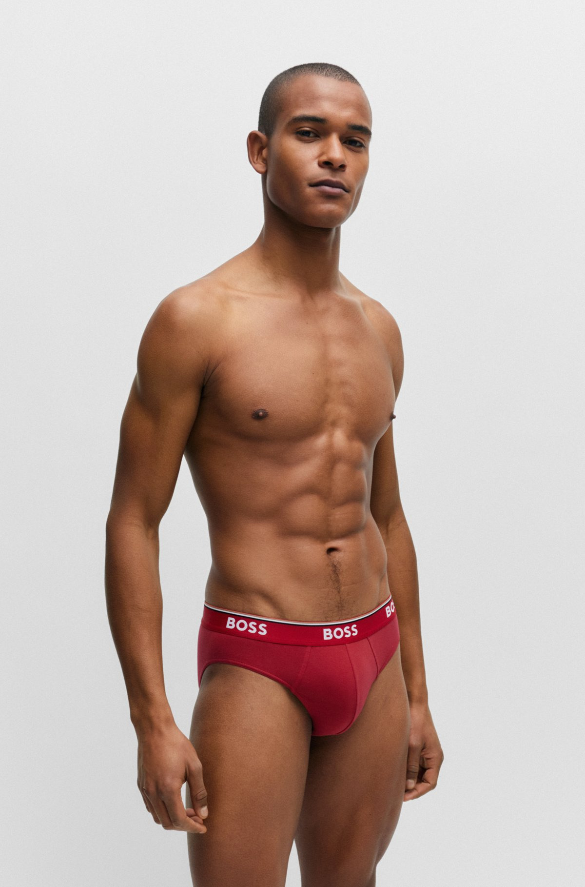 THREE-PACK OF STRETCH-COTTON BRIEFS WITH LOGO WAISTBANDS - 6