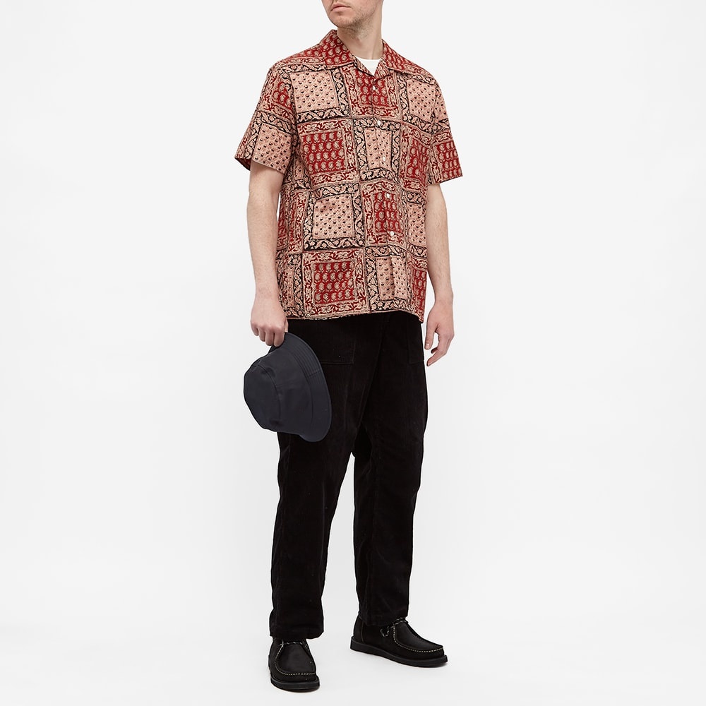 Beams Plus Short Sleeve Open Collar Block Print Shirt - 6