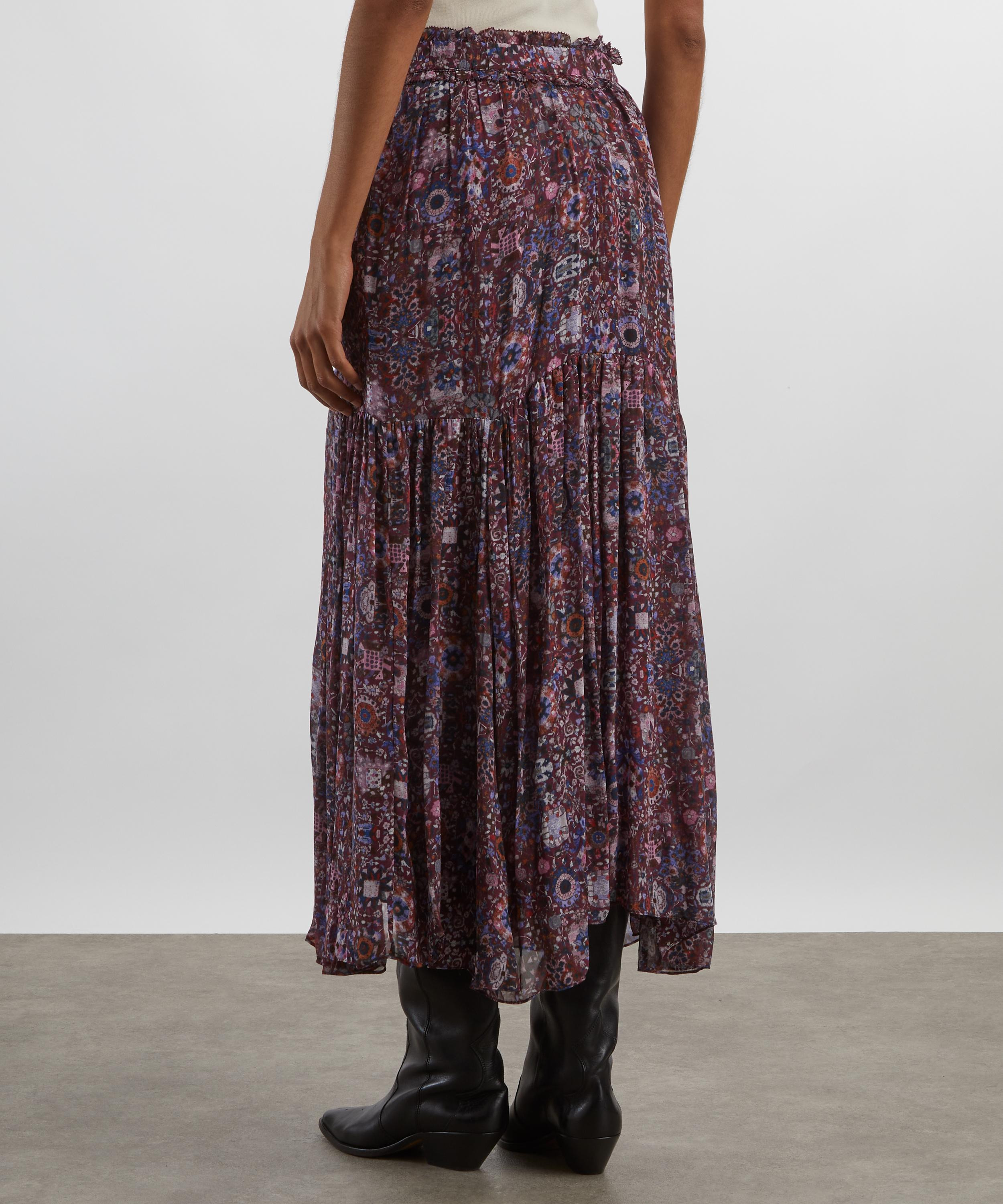 Besma Long Printed Georgette Skirt - 4