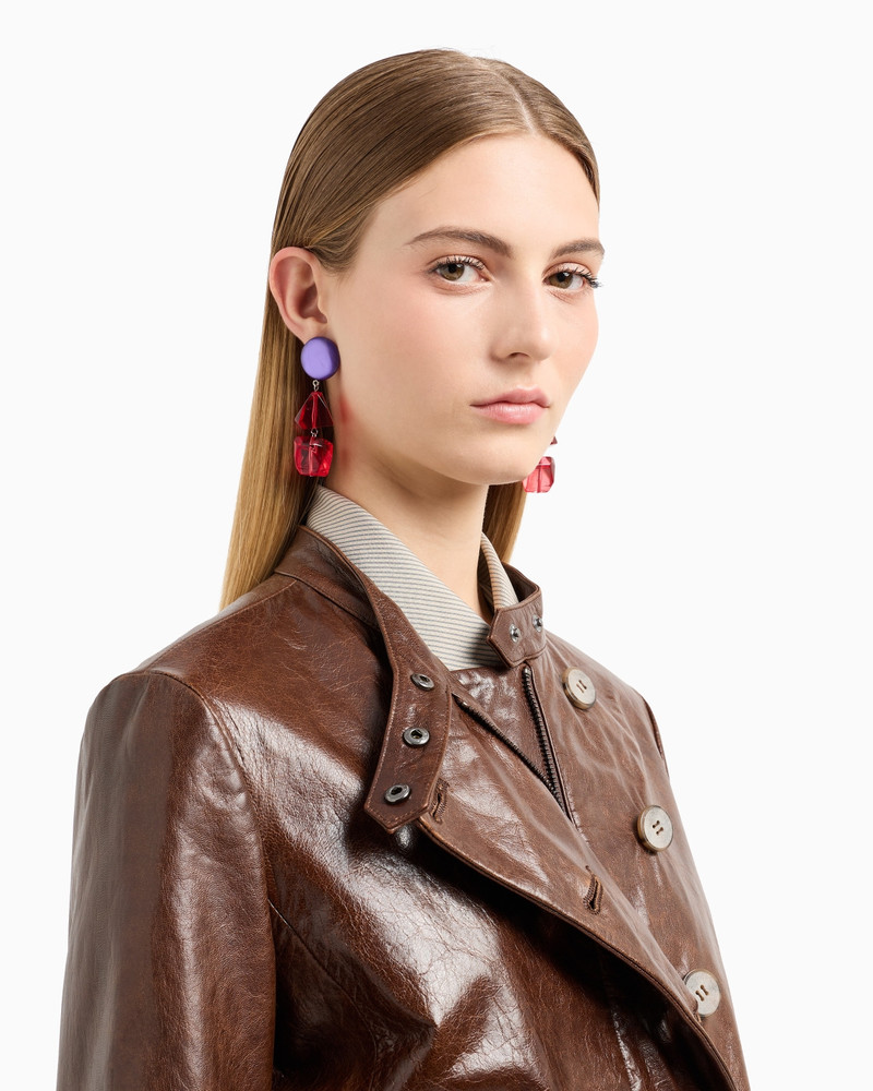 Icon slim-fit jacket with an off-centre zip in vegetable-tanned tumbled goatskin nappa leather 5