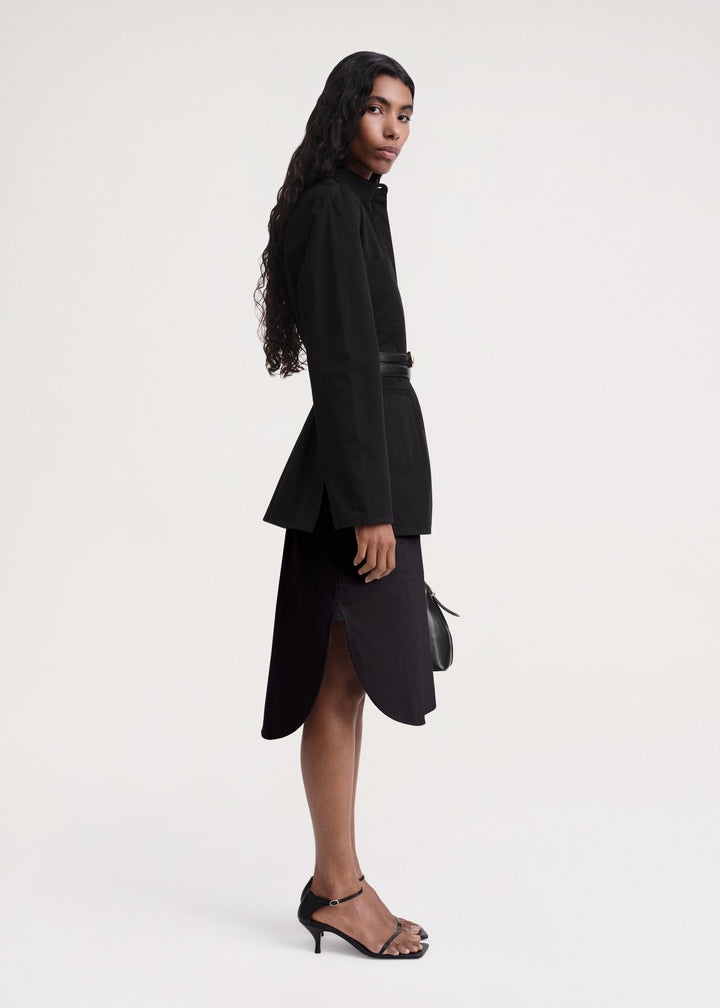 Cotton-twill pocket shirt black - 3