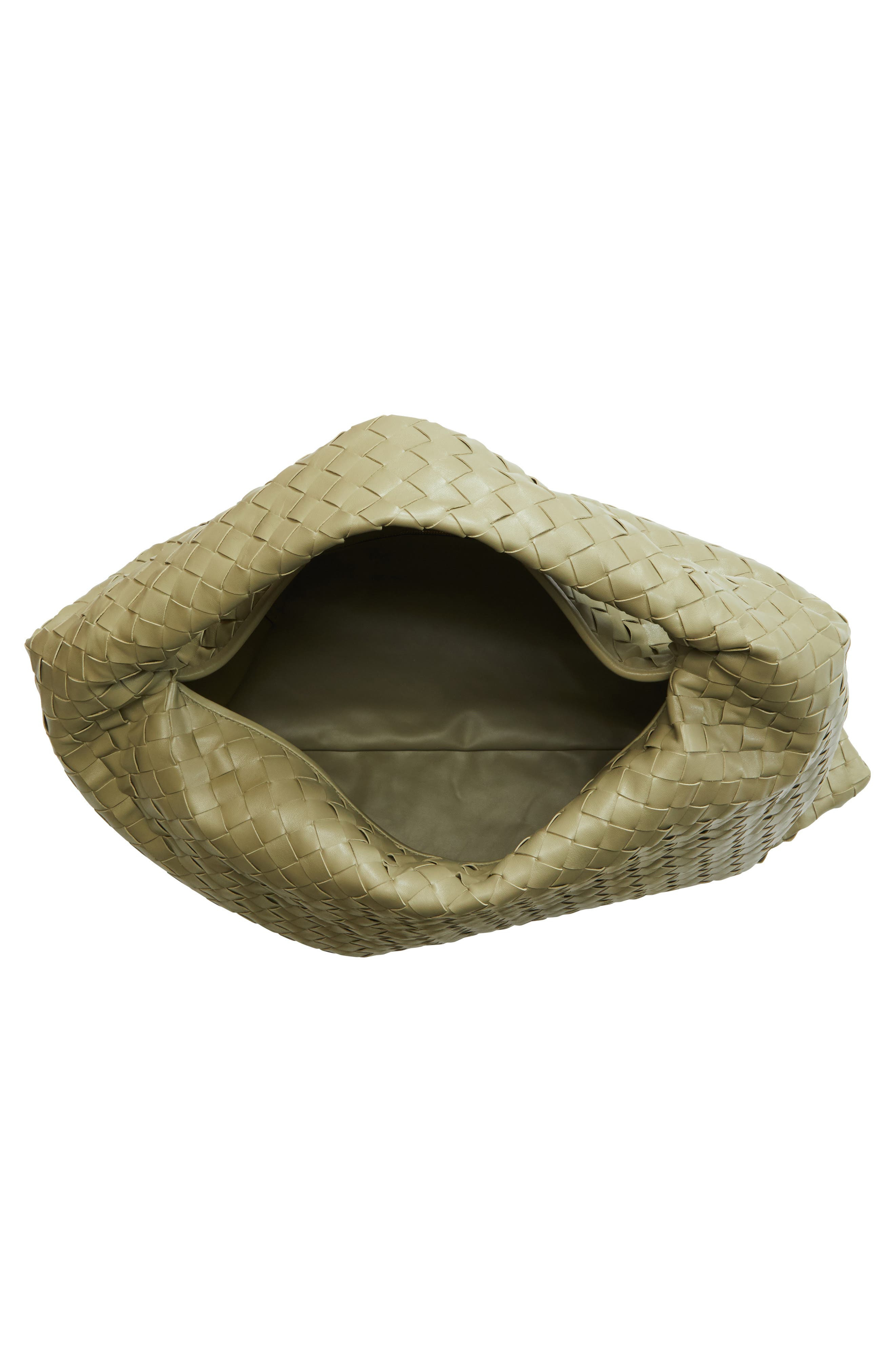 Bottega Veneta Large Hop Intrecciato Leather Hobo Bag in 2929 Travertine-Muse Bra at Nordstrom - 5