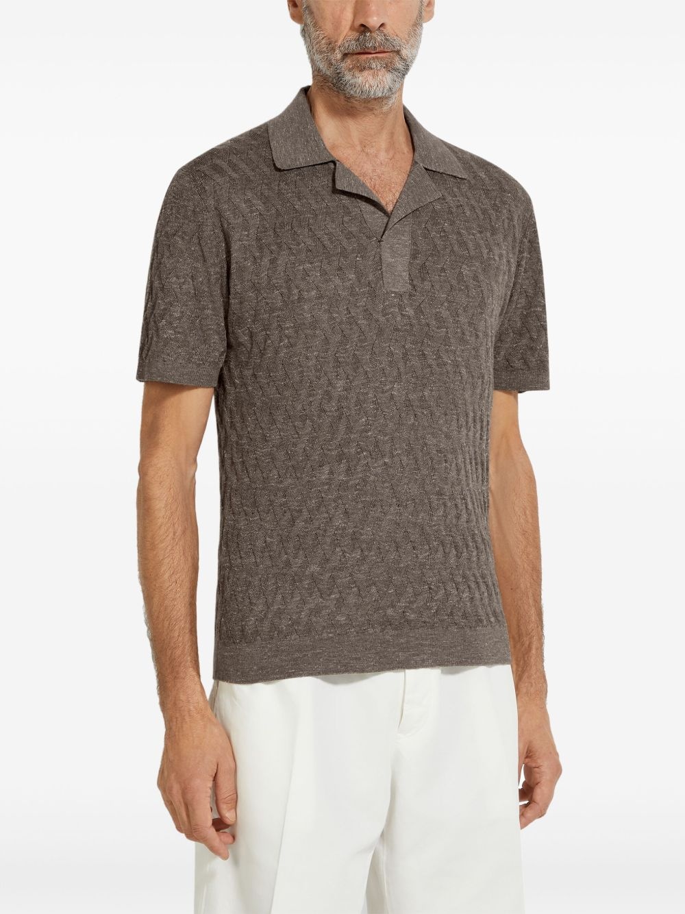 mélange polo shirt - 3