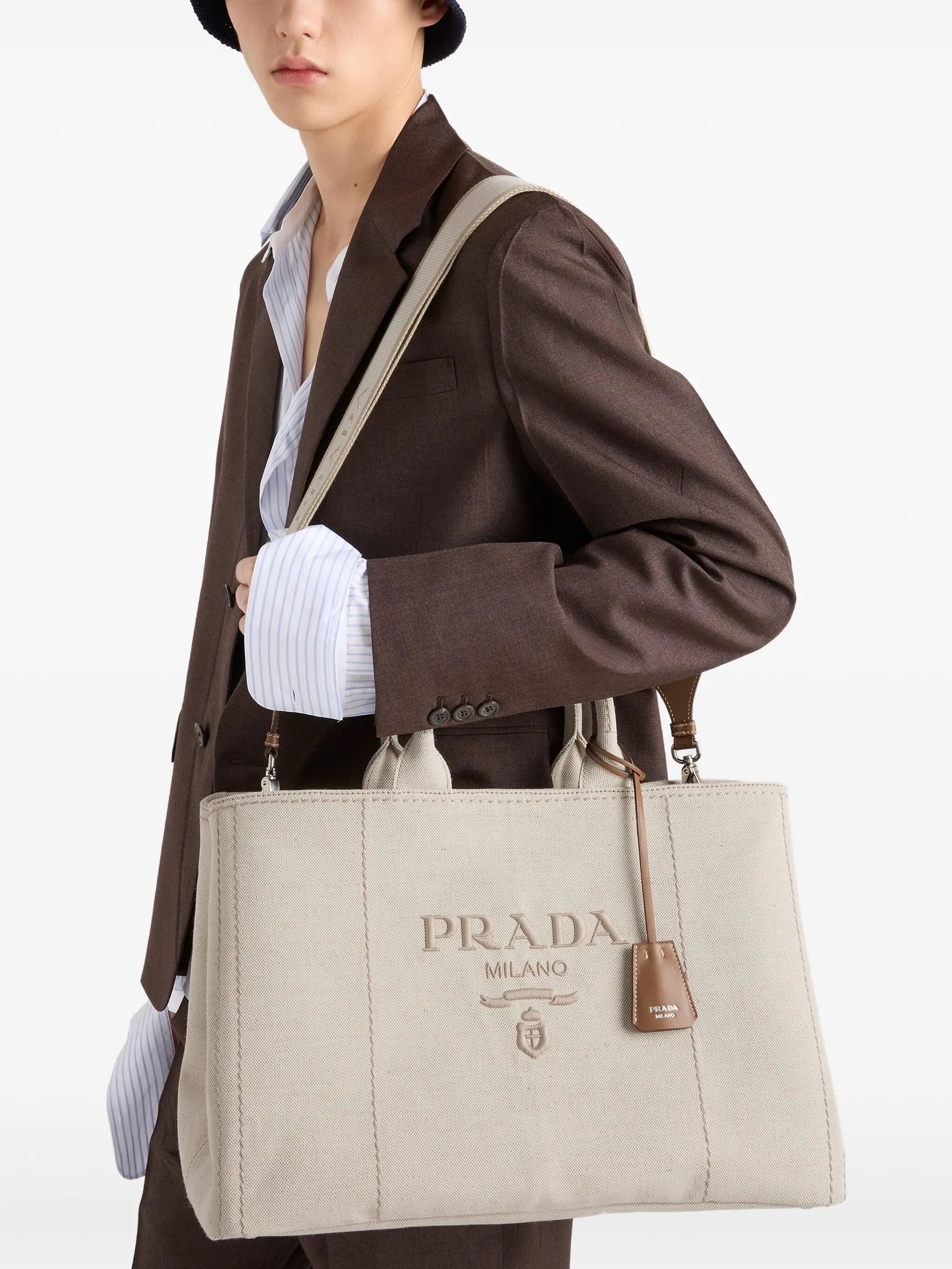 Prada Logo-embroidered Tote Bag - 2