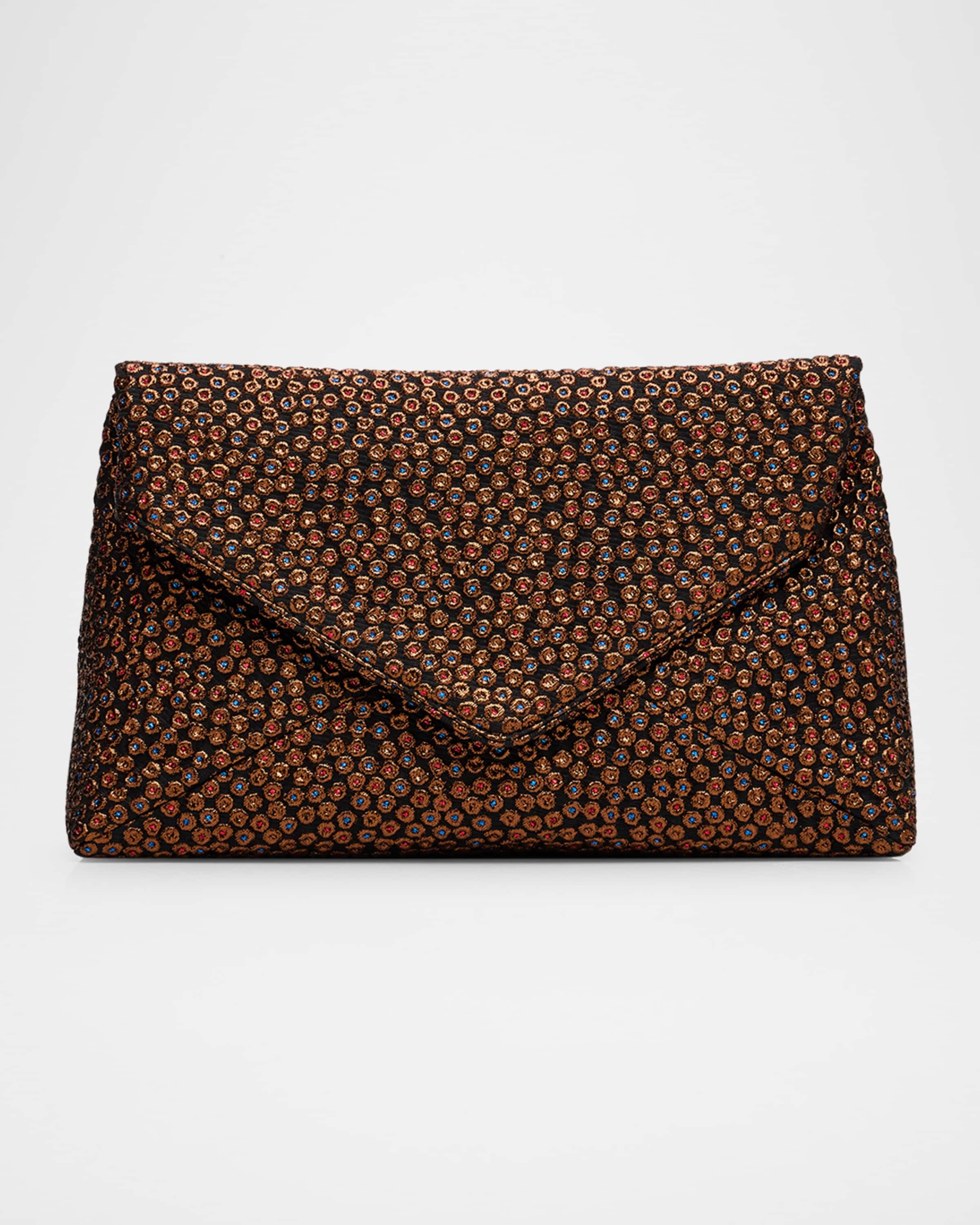 Envelope Flap Embellished Clutch Bag - 1