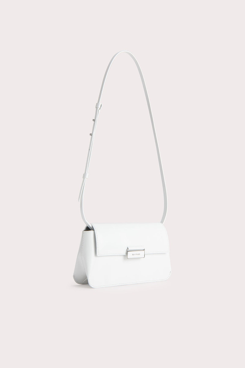 BY FAR TILDA POCHETTE WHITE SEMI PATENT LEATHER outlook