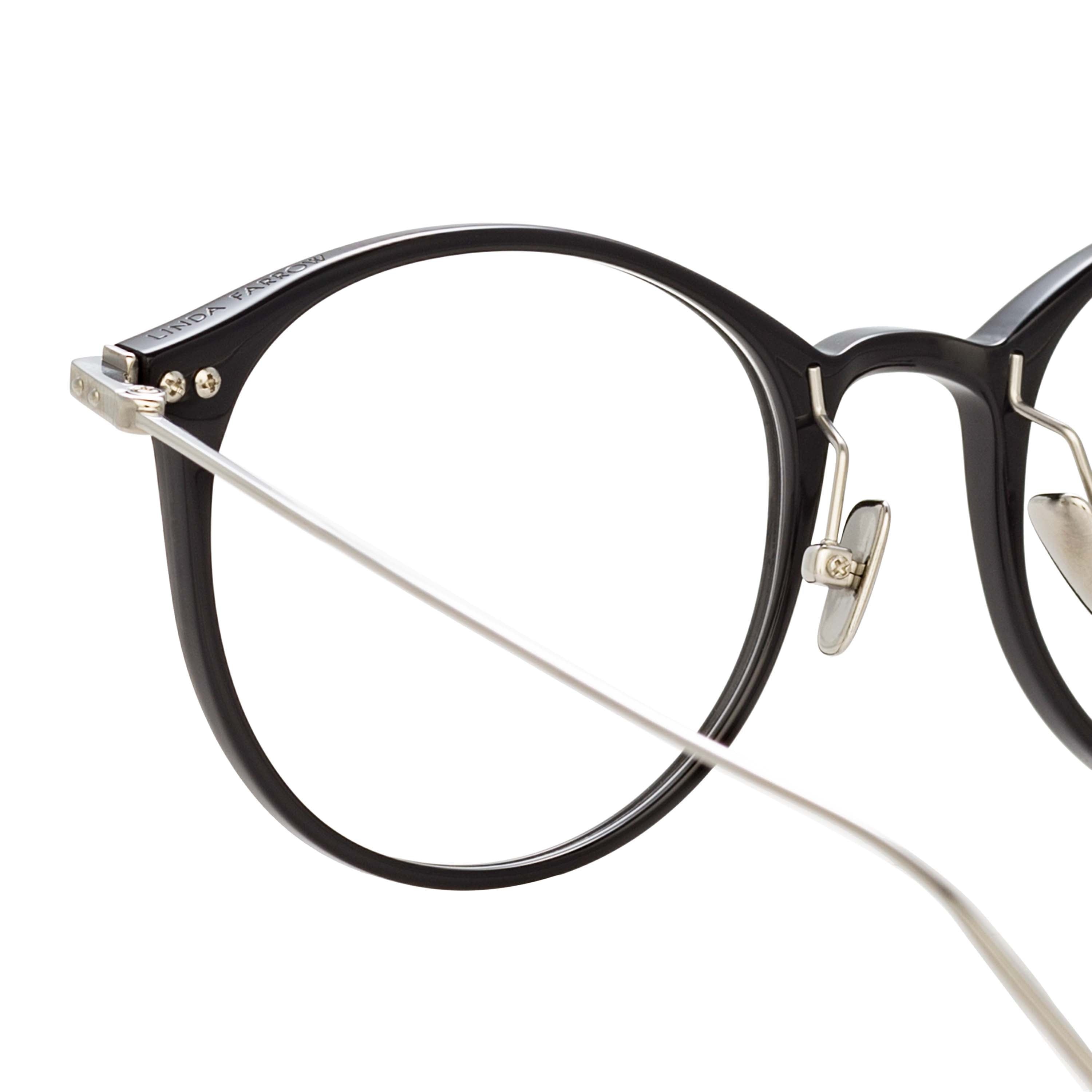 Gray Optical Frame in Black (Asian Fit) - 4