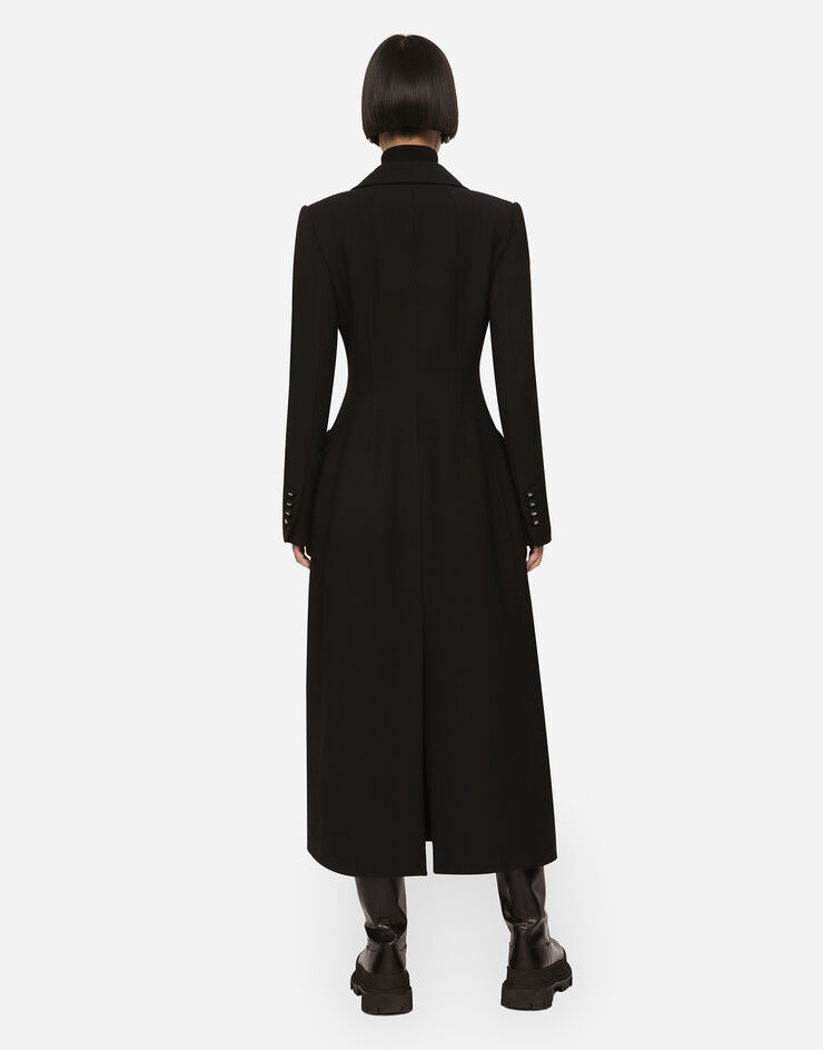 Single-breasted double crepe coat - 4
