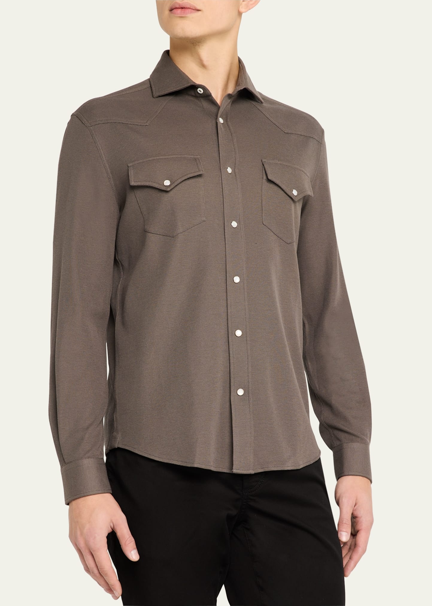 Men's Cotton and Silk Western Shirt - 4