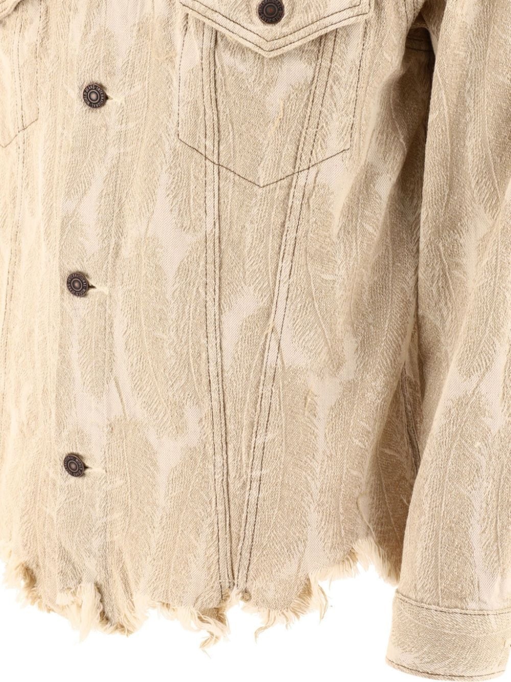 Magpie distressed denim-jacquard jacket - 4
