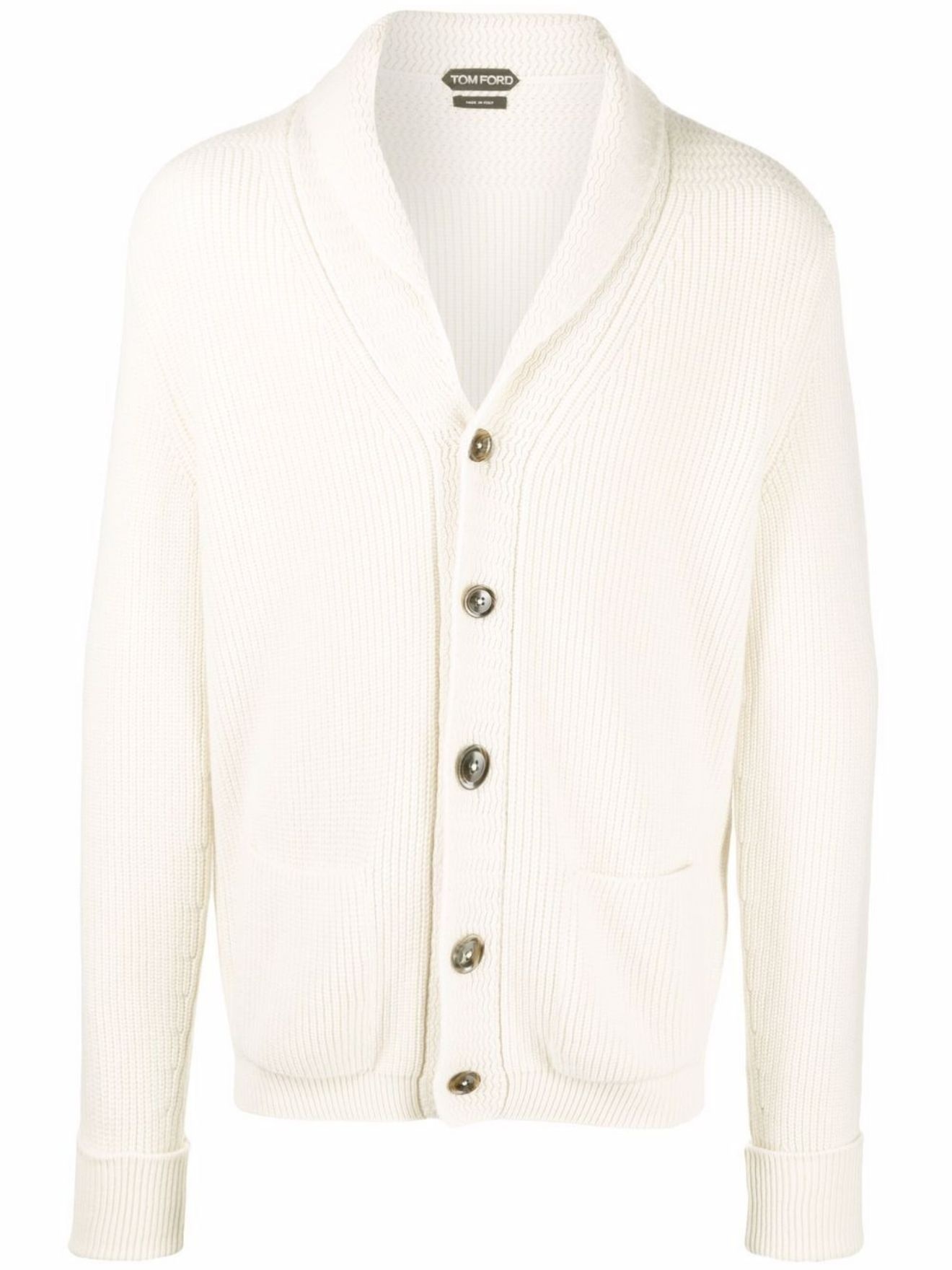 ribbed V-neck cardigan - 1