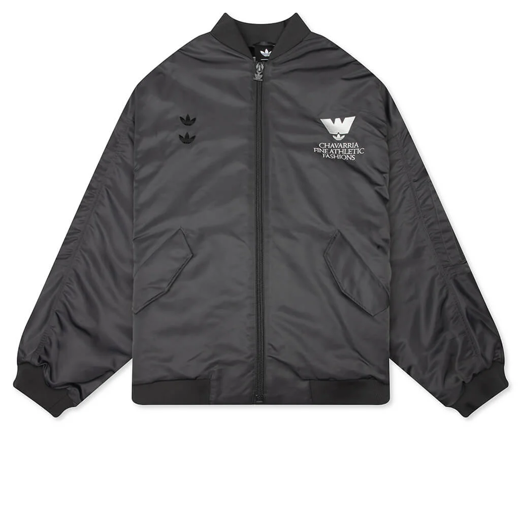 X Willy Chavarria Satin Bomber Jacket Grey - 1