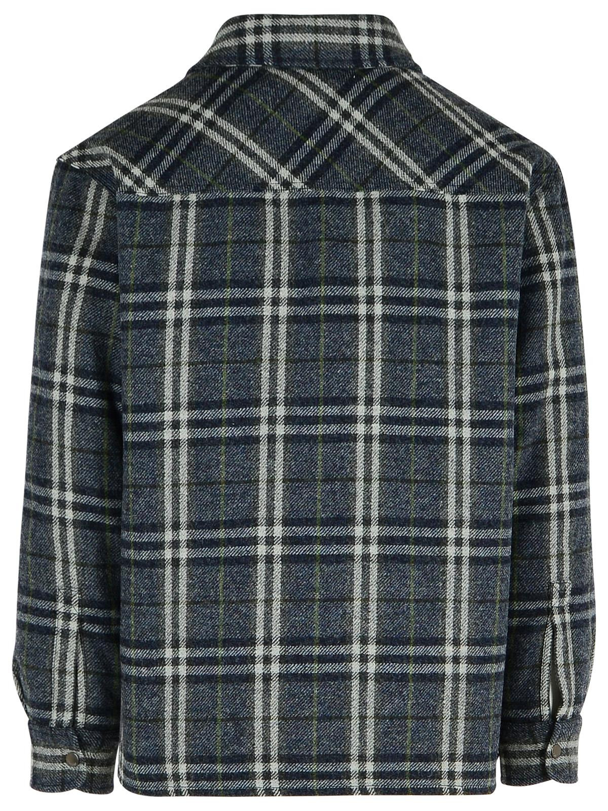 Burberry Blue Wool Shirt Men - 3
