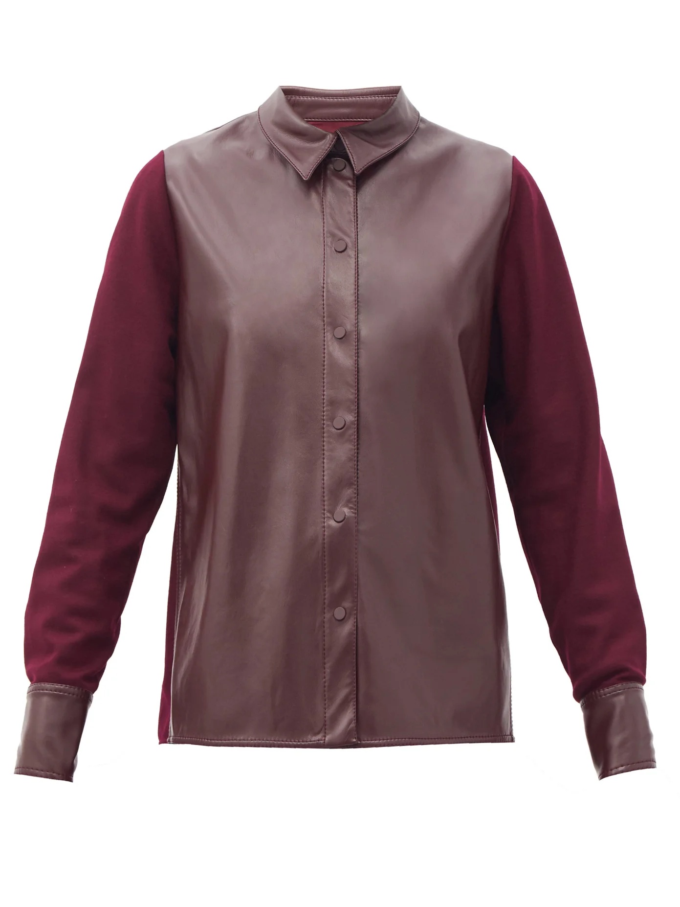 Paden faux-leather and jersey shirt - 1