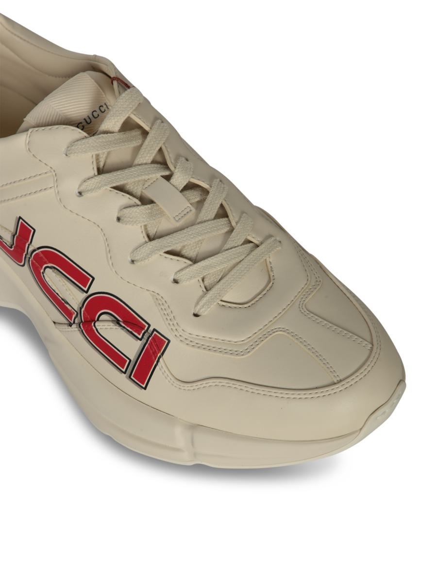GUCCI IVORY スニーカー Women's Rhyton sneaker with Gucci logo in ivory leather