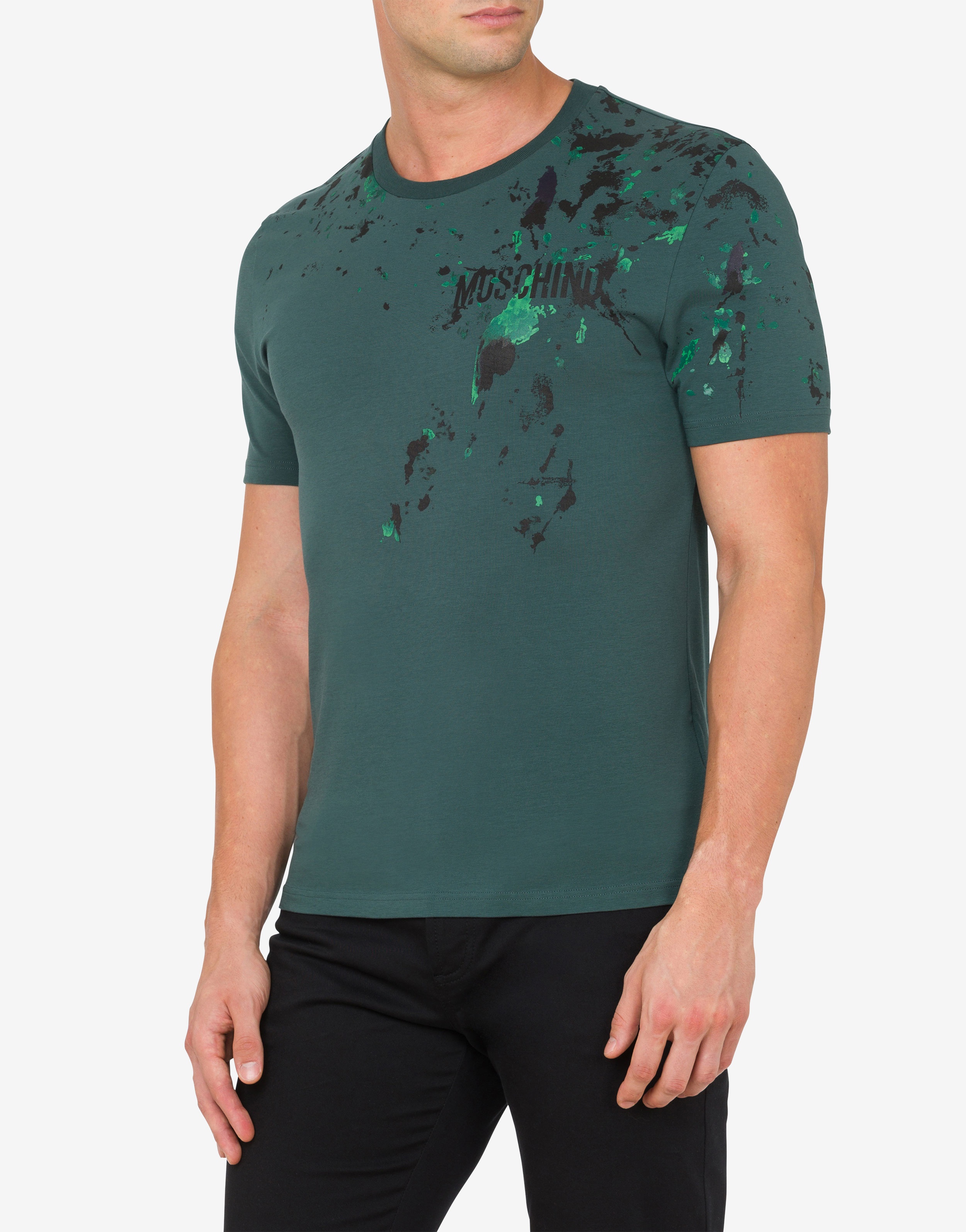 PAINTED EFFECT STRETCH JERSEY T-SHIRT - 2