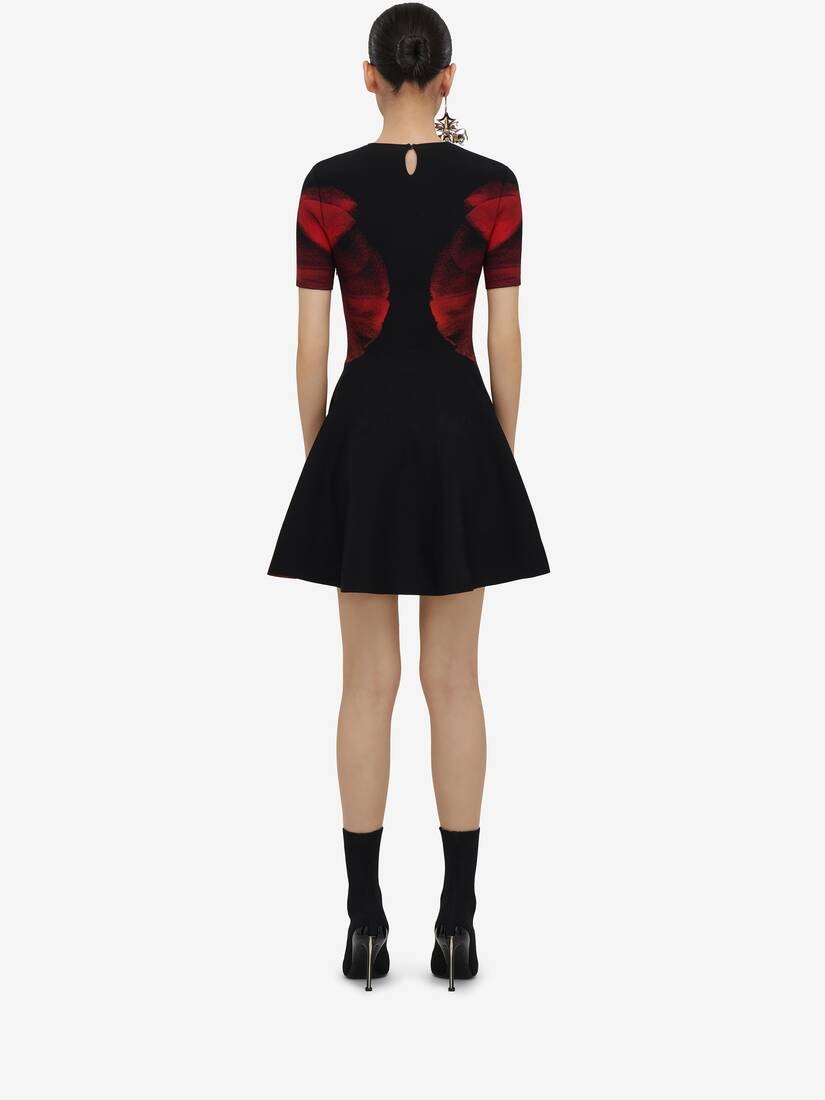 Women's Ethereal Orchid Mini Dress in Black/red - 4