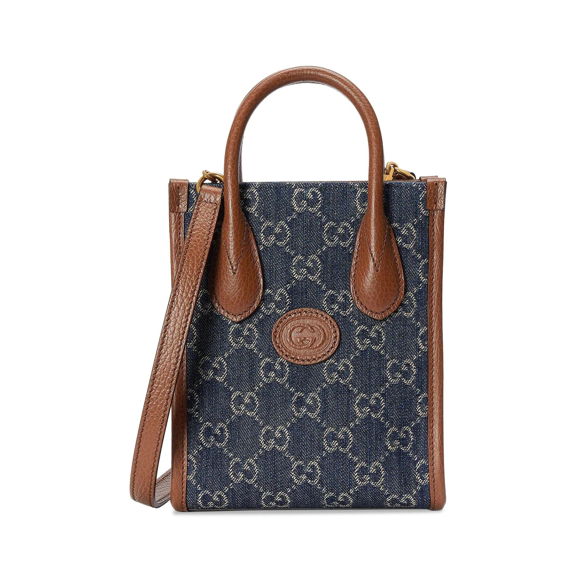 Gucci Mini Tote Bag With Interlocking G 'Blue/Ivory' - 1