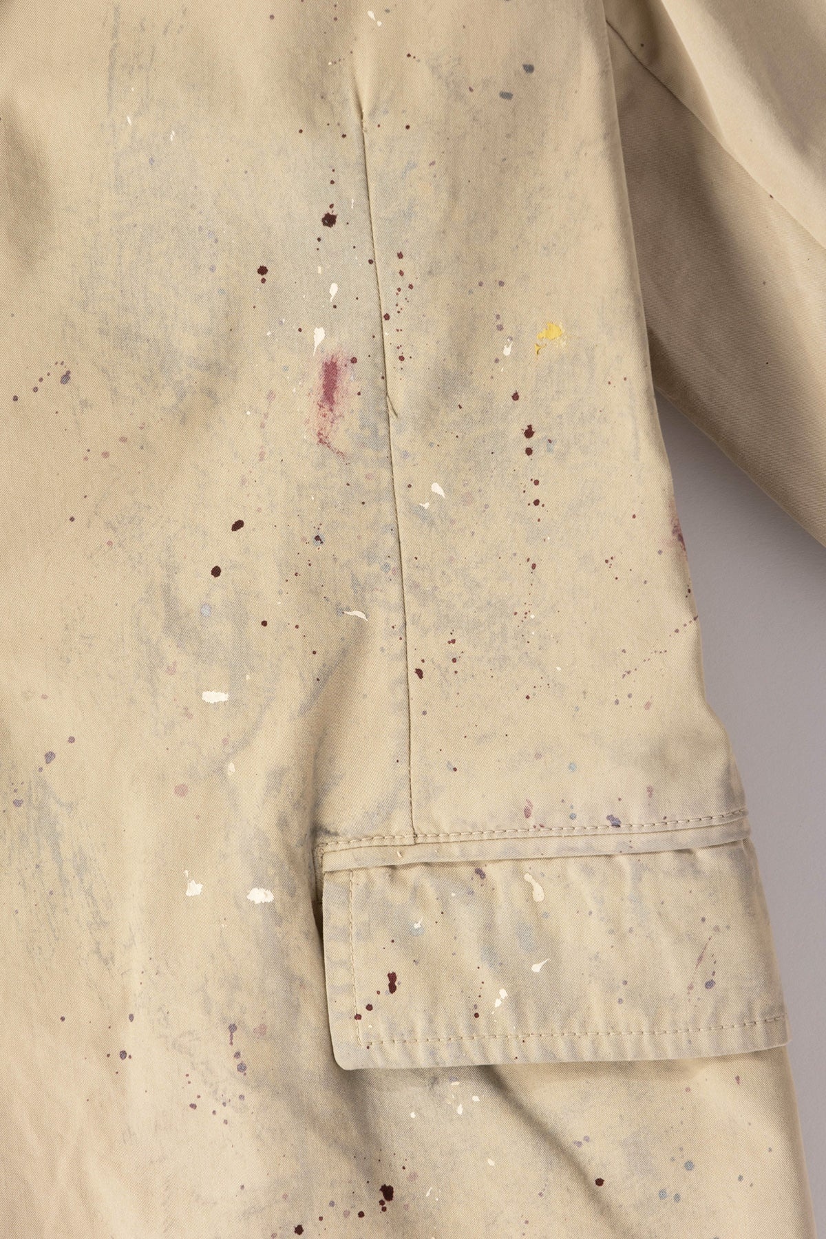 Single Breasted Paint Splatter Jacket - Sand Beige - 2