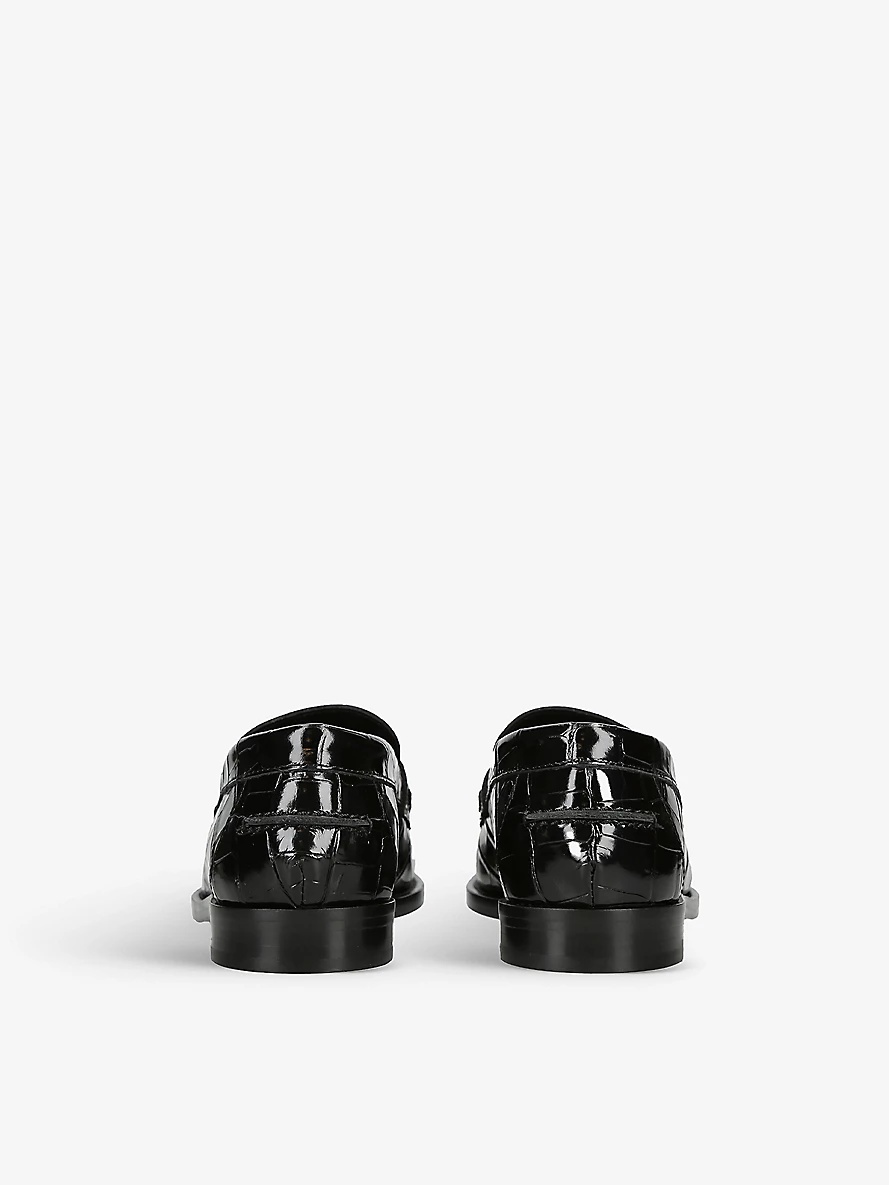 Medusa croc-embossed leather loafers - 4