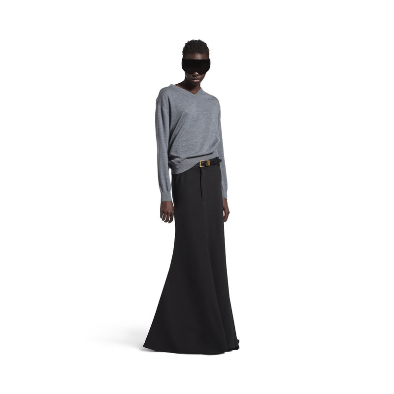 BALENCIAGA Women's V-neck Sweater in Heather Grey outlook