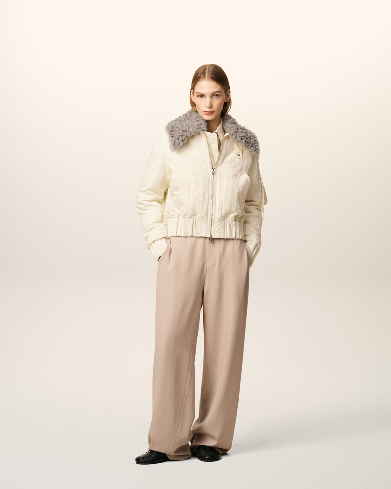 AMI Paris WHITE NYLON PADDED BOMBER outlook