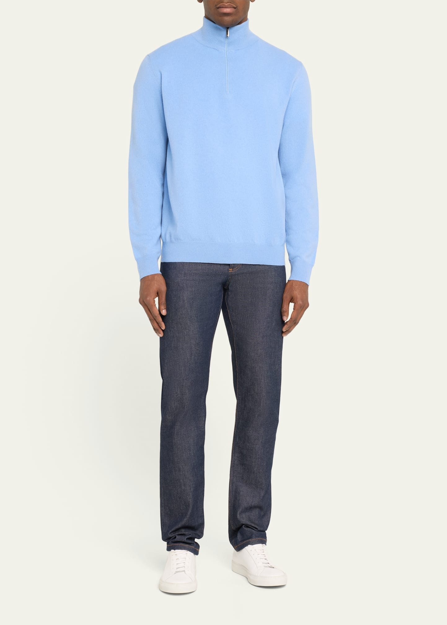 Men's Cashmere Half-Zip Sweater - 2