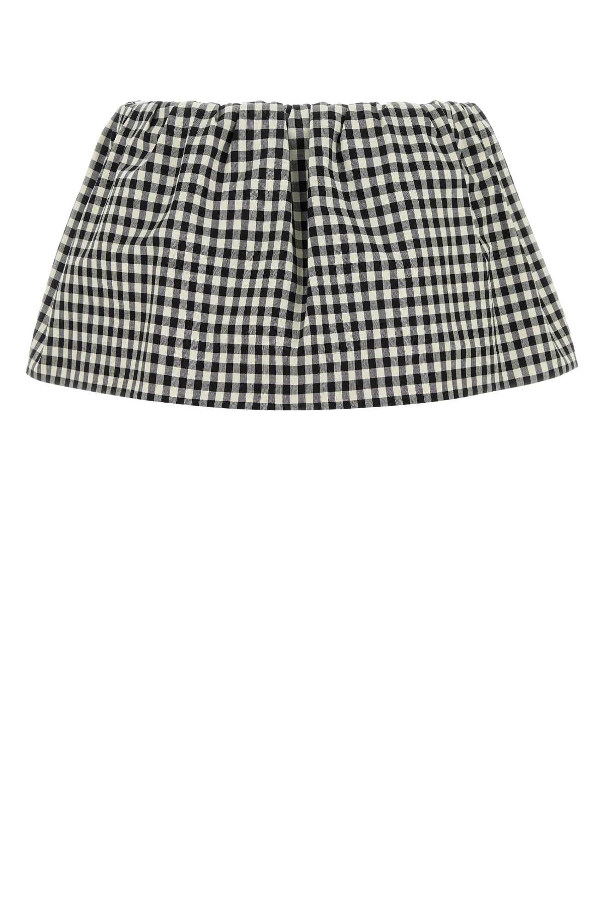 Miu Miu Women Embroidered Cotton Mini Skirt - 2