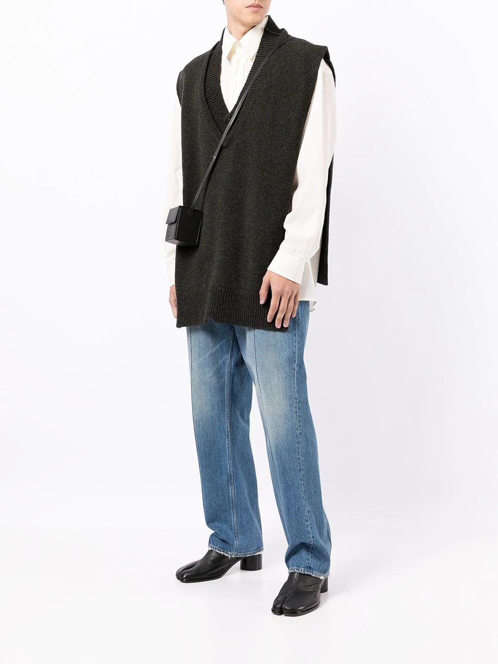 signature-stitch deconstructed sweater - 2