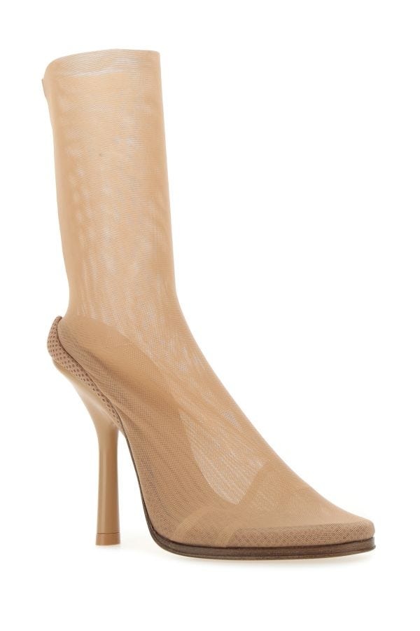 Burberry Woman Beige Stretch Tulle Ankle Boots - 2
