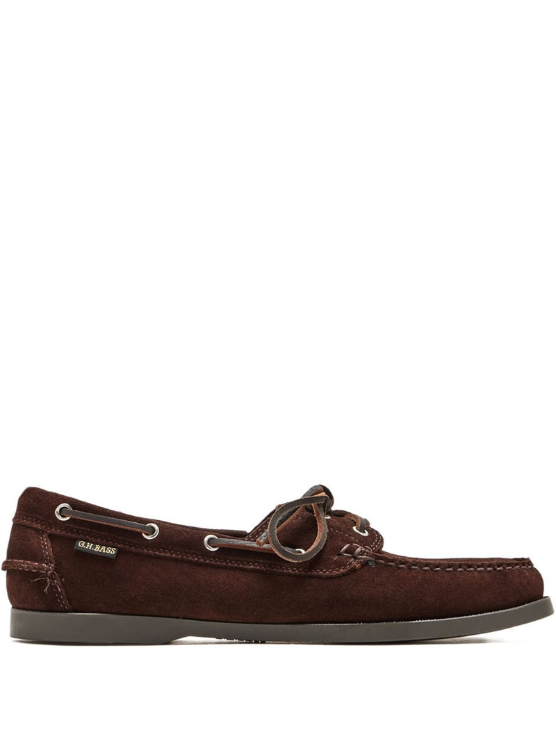 suede leather lace-up boat shoes 1
