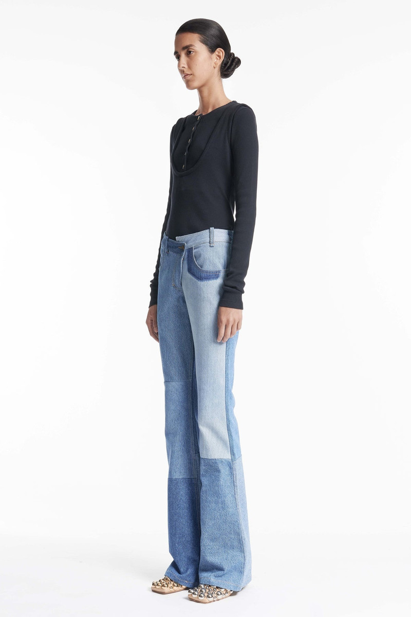 DOUBLE TOP EFFECT JERSEY TOP  BLACK 2