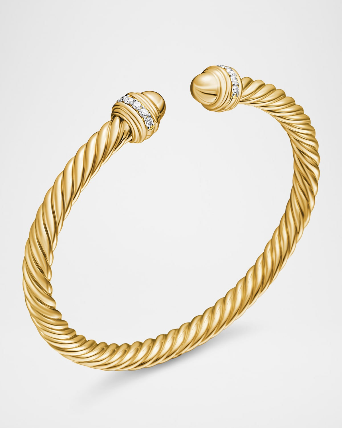 18k Gold Cable Bracelet w/ Diamonds - 3