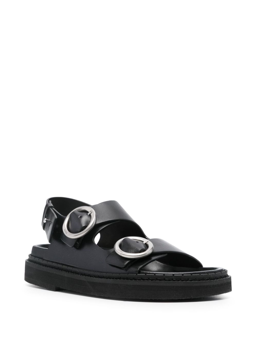 ★AMI PARIS★Tribute Sandals In Smooth Leather★大人気★ AMI Paris Leather Sandals | Brown | FARFETCH