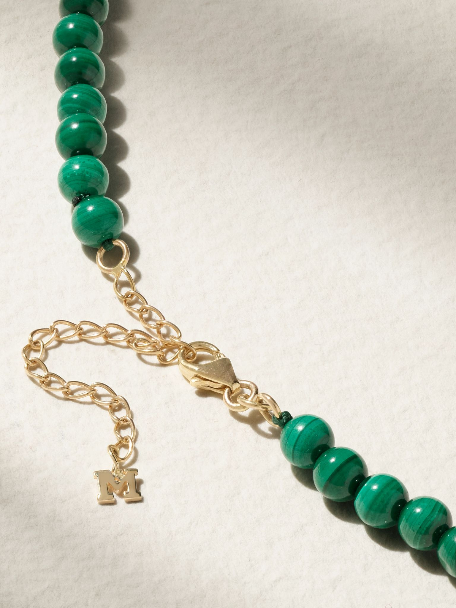 14-karat gold malachite necklace Gold - 3