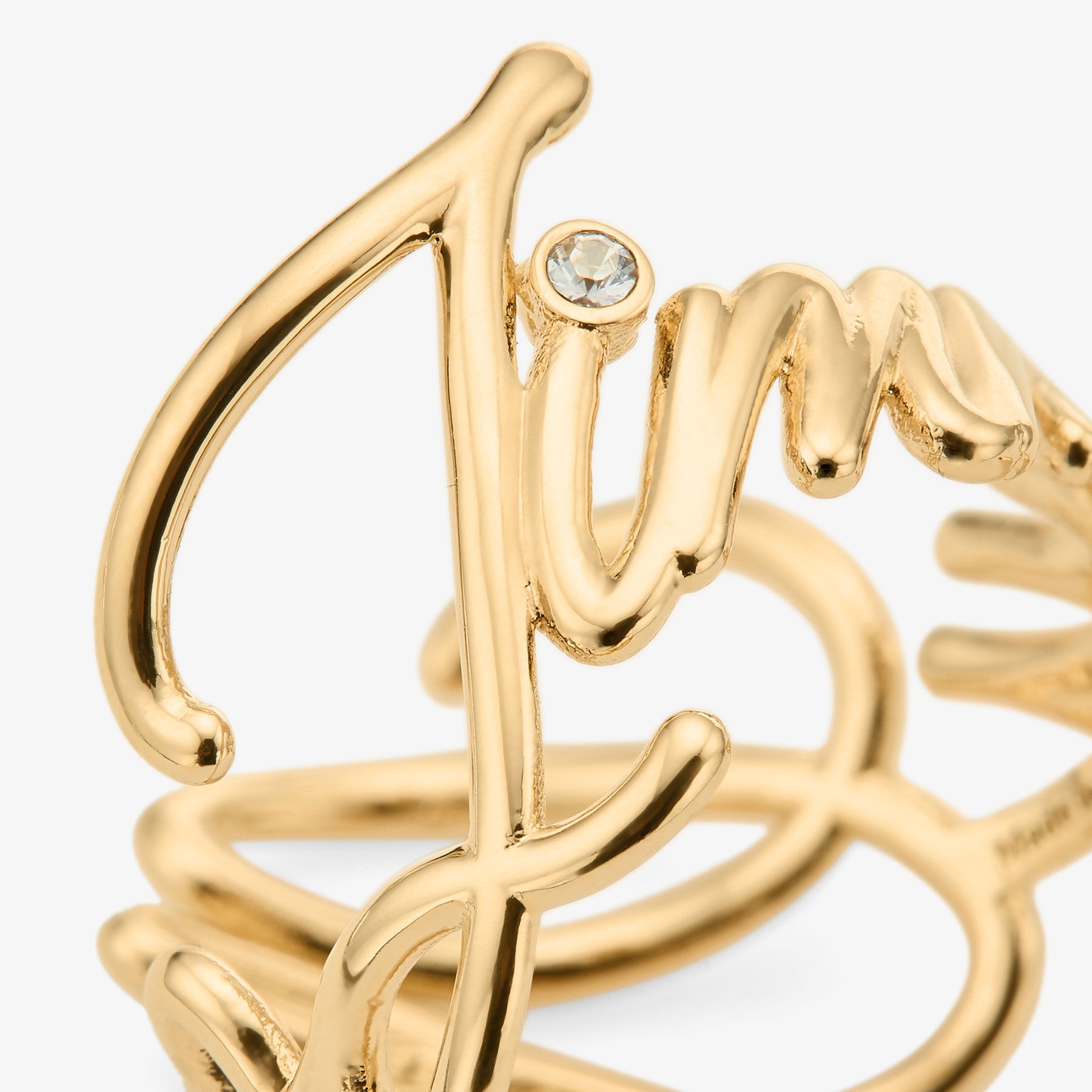 Logo Script Ring
Gold Finish Logo Script Ring - 3