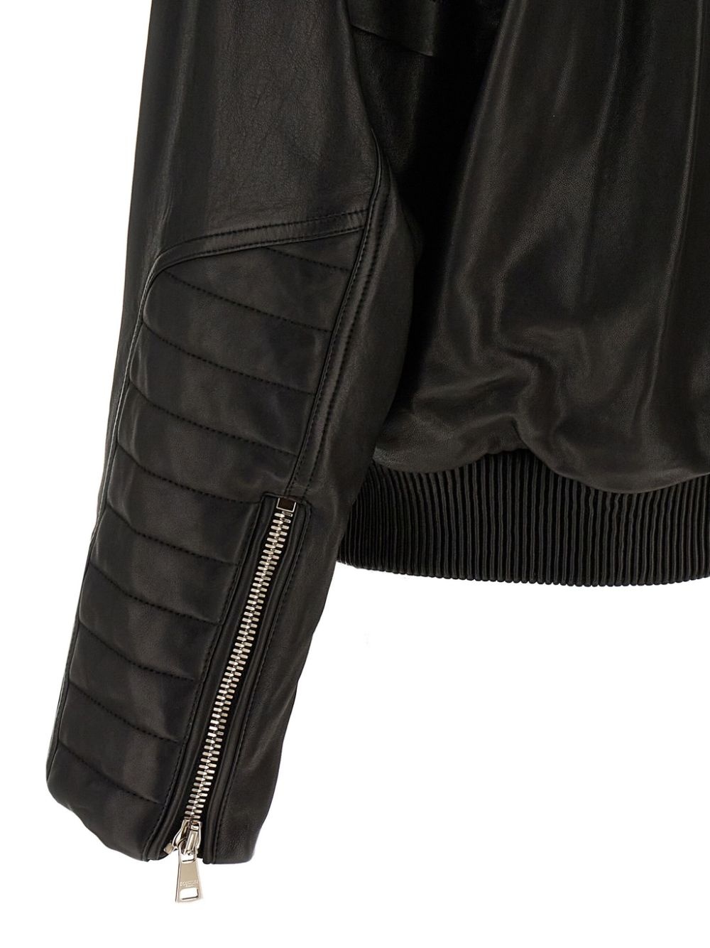 layered leather jacket - 4