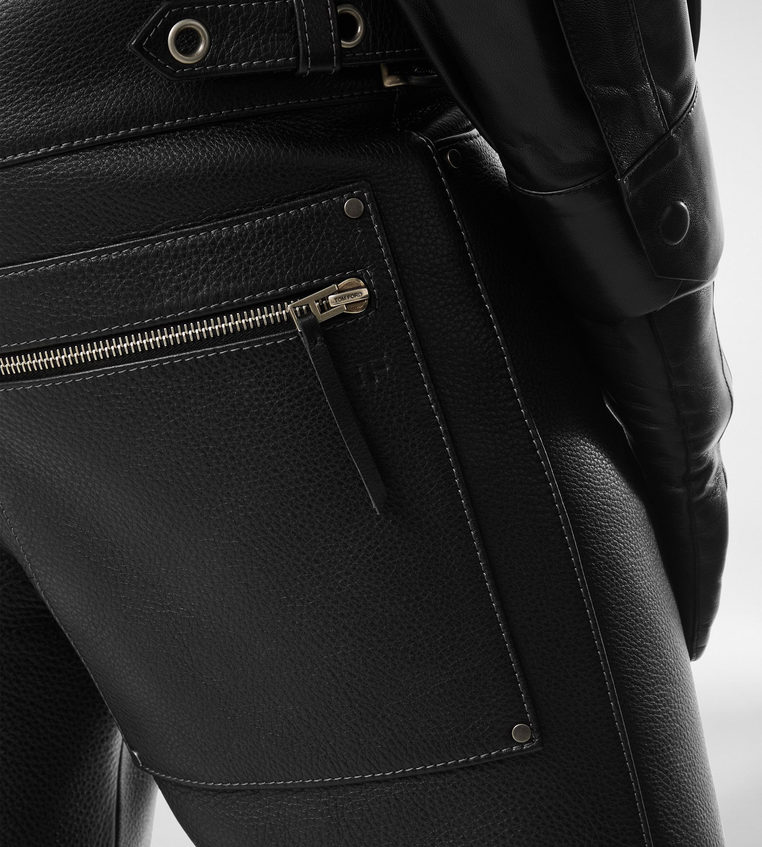 GRAIN LEATHER BIKER PANT - 2
