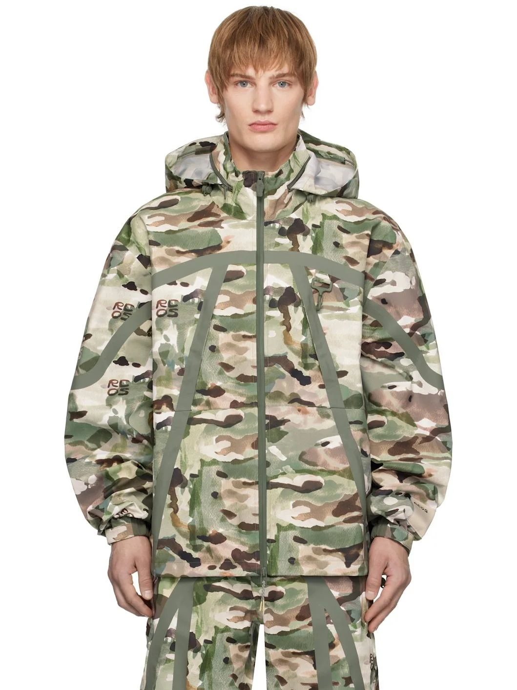Khaki Taped Seam Shell Jacket - 1