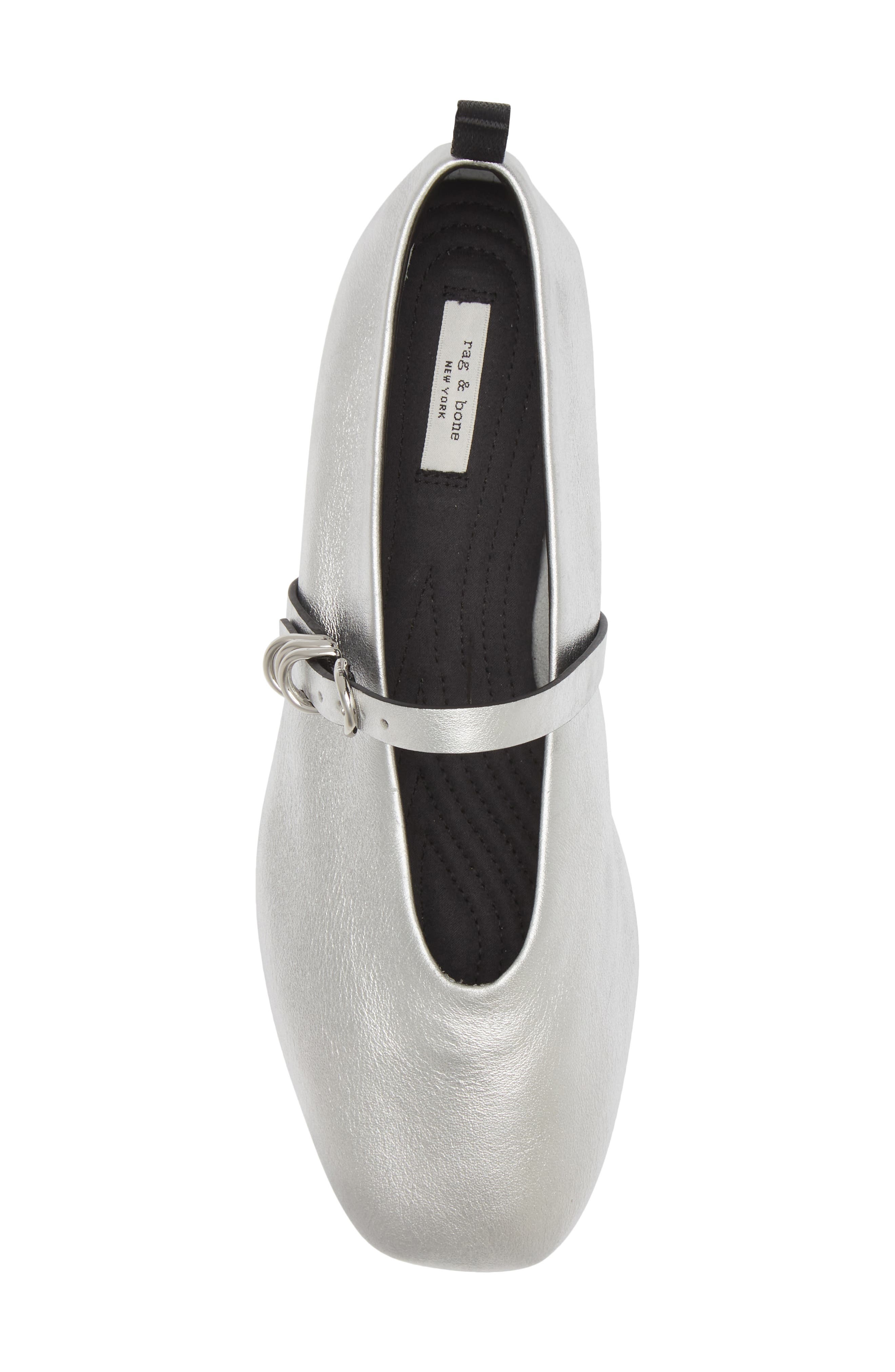 rag & bone Spire Mary Jane Flat in Slvr at Nordstrom - 5