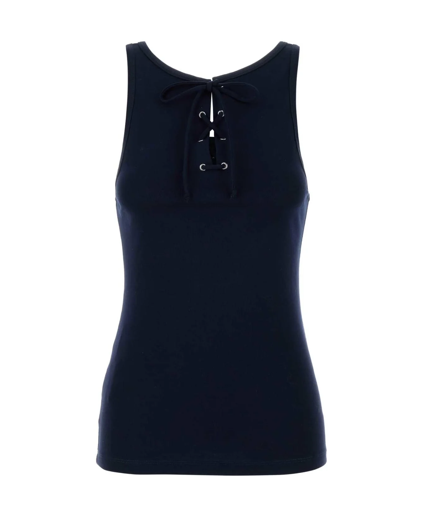 Navy Blue Cotton Tank Top - 1