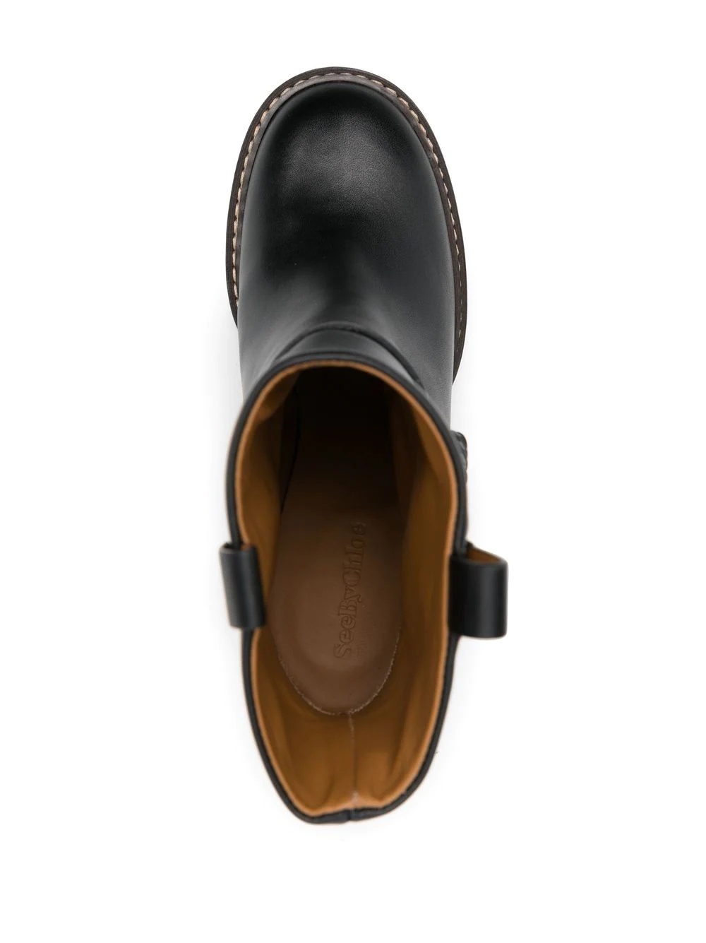 100mm leather ankle boots - 4