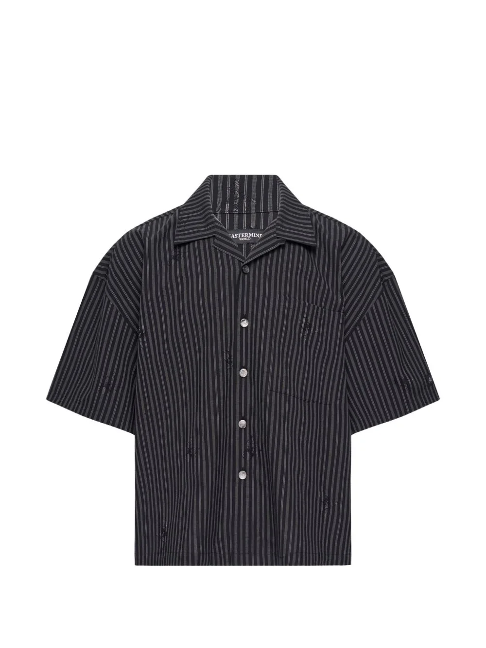 distressed striped shirt - 1