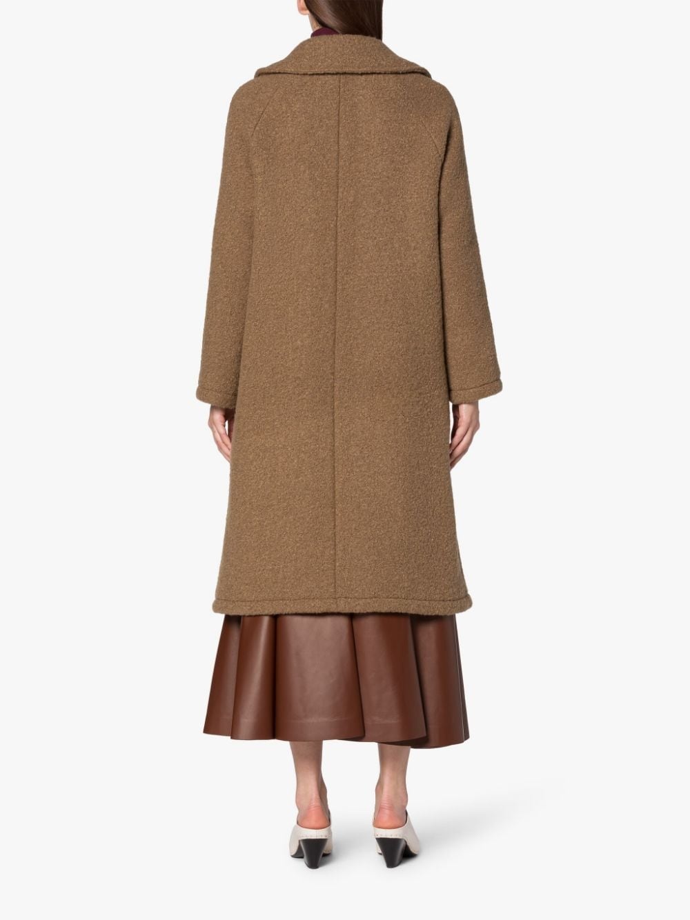 ROBINA BEIGE VIRGIN WOOL BLEND DOUBLE BREASTED COAT - 4