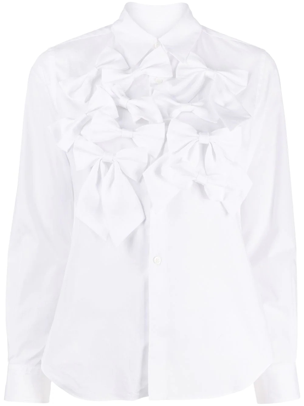 bow-embellished cotton shirt - 1