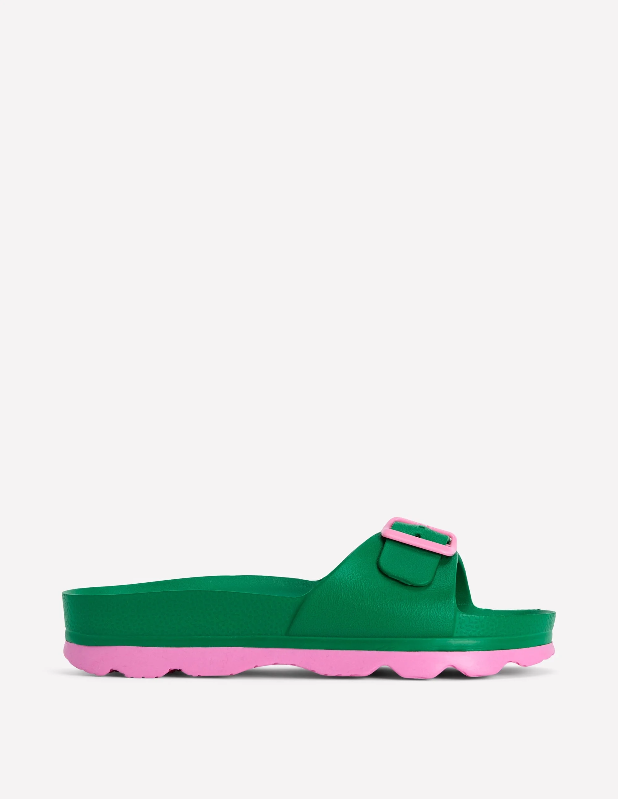 Lyla Single Buckle Sliders-Green/Pink - 1