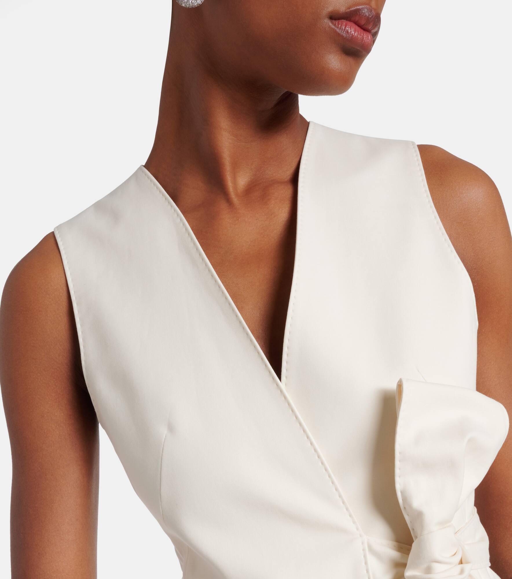 Zampa bow-detail cotton-blend vest - 4